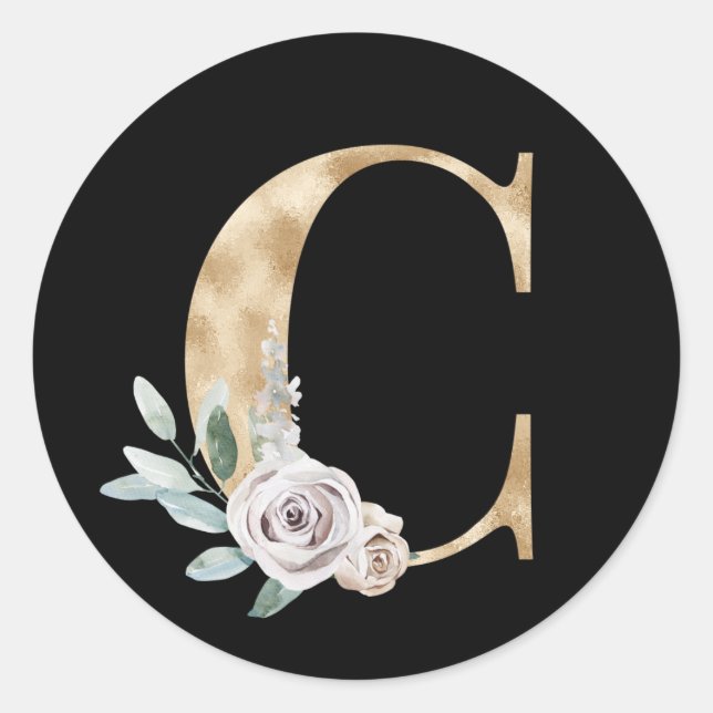 Autocollant initiale des vacances d'hiver lettre C (Devant)