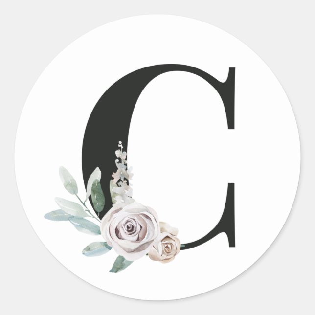 Autocollant initiale des vacances d'hiver lettre C (Devant)