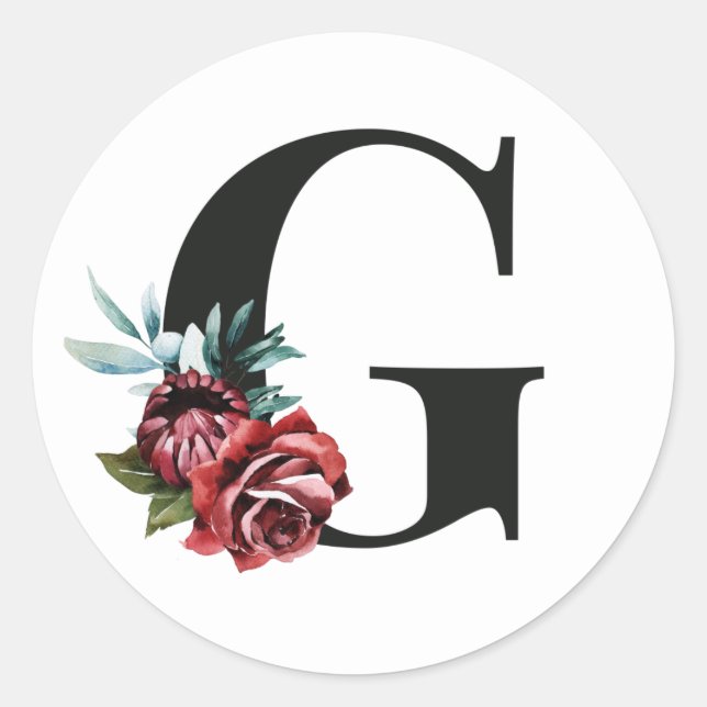 Autocollant initiale des vacances d'hiver lettre G (Devant)