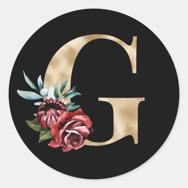 Autocollant initiale des vacances d'hiver lettre G (Devant)