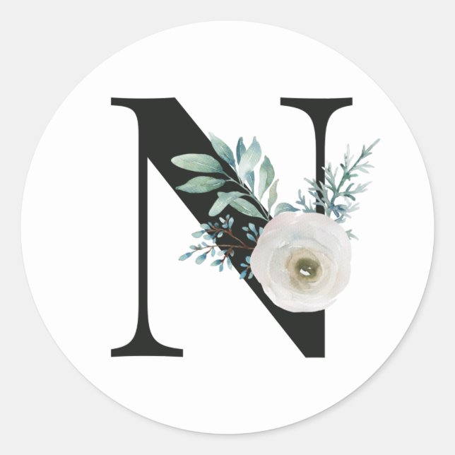 Autocollant initiale des vacances d'hiver lettre N (Devant)