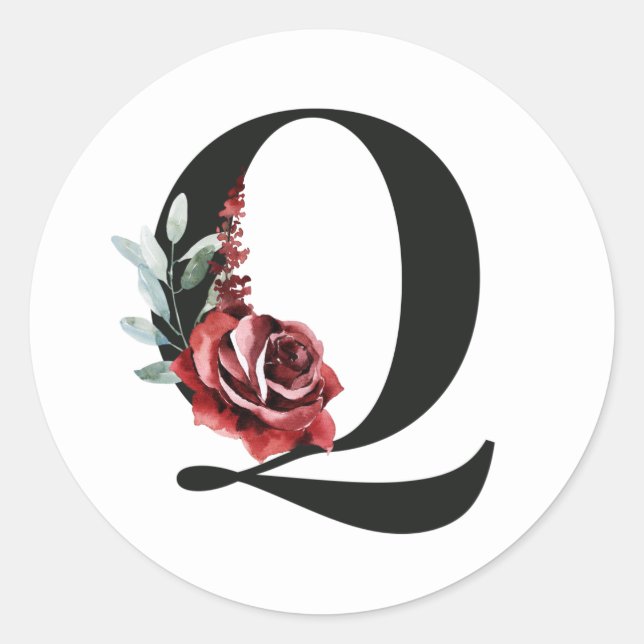 Autocollant initiale des vacances d'hiver lettre Q (Devant)