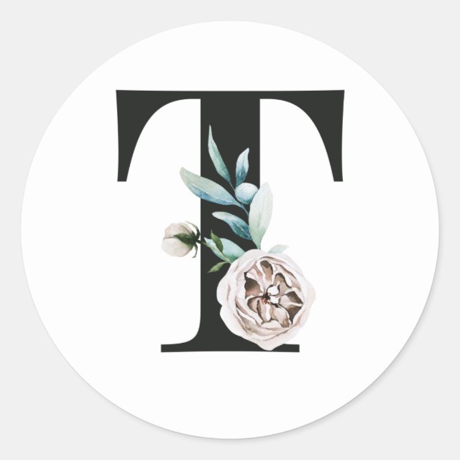 Autocollant initiale des vacances d'hiver lettre T (Devant)