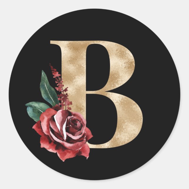 Autocollant initiales vacances d'hiver lettre B (Devant)