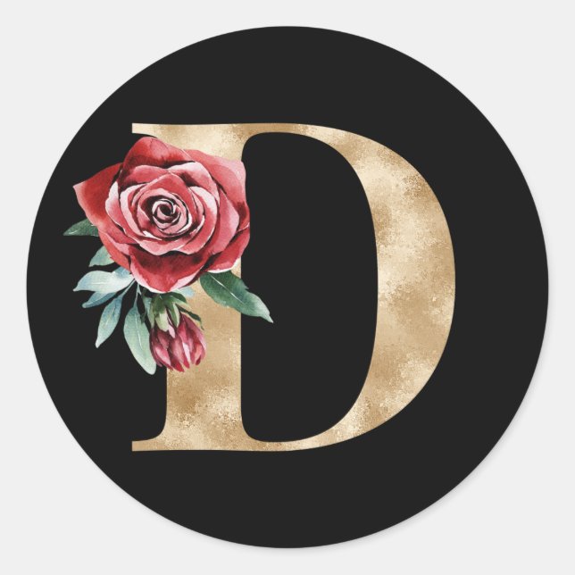 Autocollant initiales vacances d'hiver lettre D (Devant)