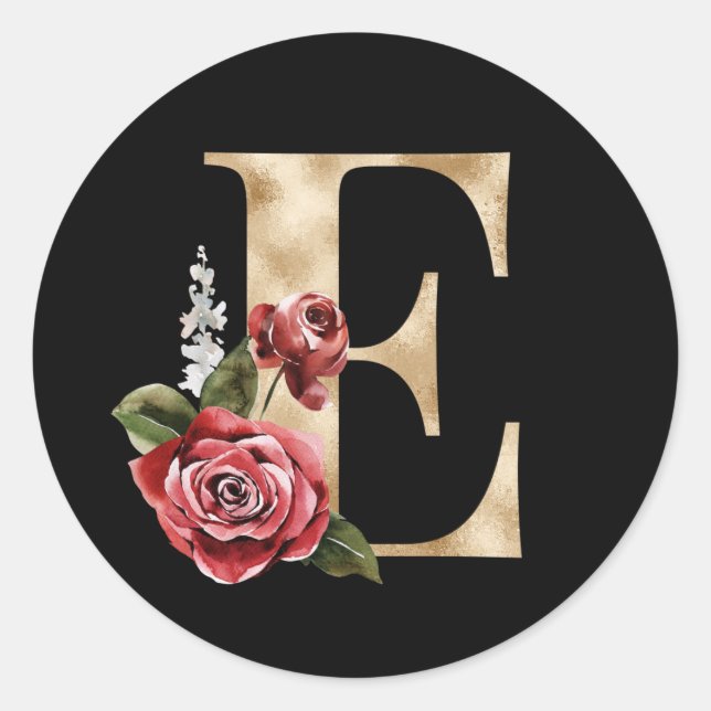 Autocollant initiales vacances d'hiver lettre E (Devant)