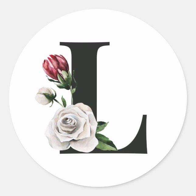 Autocollant initiales vacances d'hiver lettre L (Devant)