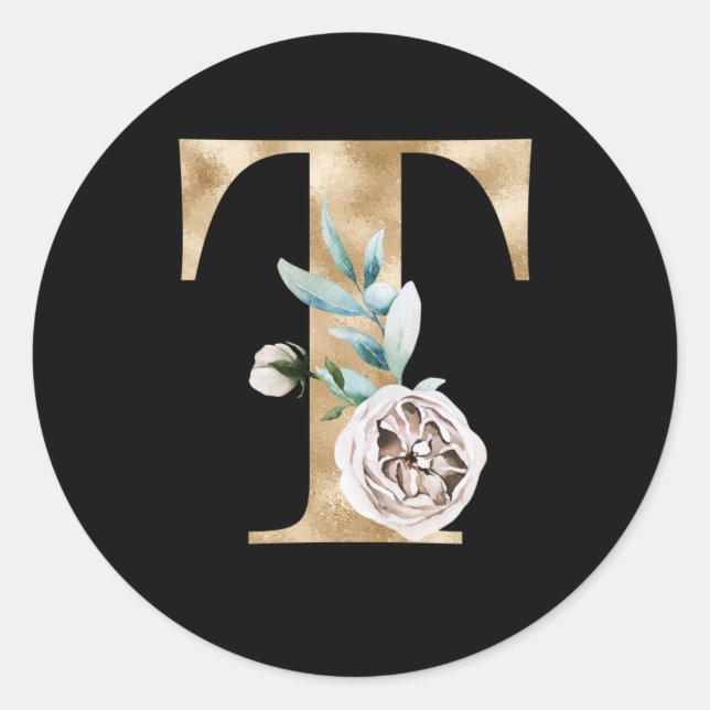 Autocollant initiales vacances d'hiver lettre T (Devant)