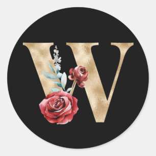 Autocollant initiales vacances d'hiver lettre W