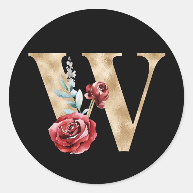 Autocollant initiales vacances d'hiver lettre W (Devant)