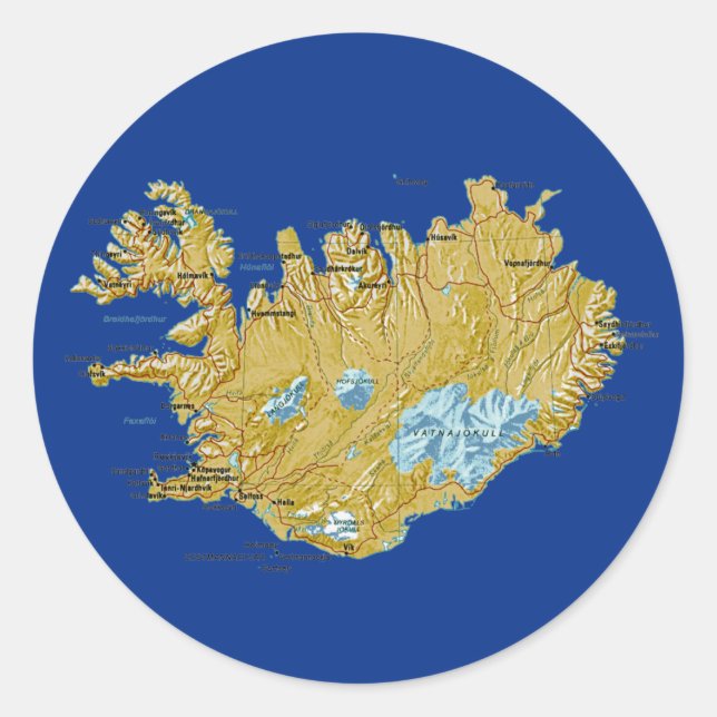 Autocollant Islande Map (Devant)