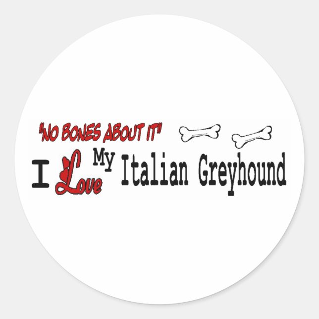 Autocollant italien Greyhound (I Love) (Devant)