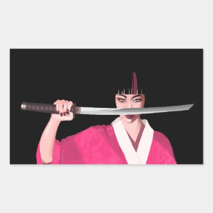 Autocollant japonaise en kimono avec un sabre