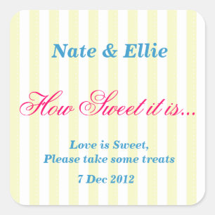 Autocollant jaune et blanc "How Sweet it is"