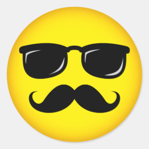 Autocollant jaune incognito de moustache