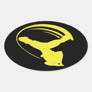 Autocollant jaune style moulin à vent