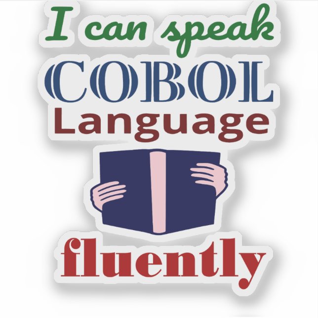 Autocollant Je parle couramment le langage Cobol (Devant)
