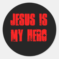 autocollant "Jésus est mon héros"