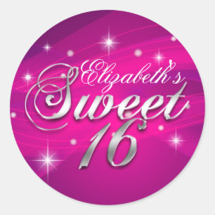 Autocollant Jolies Paillettes Rose Chaud Sweet Six