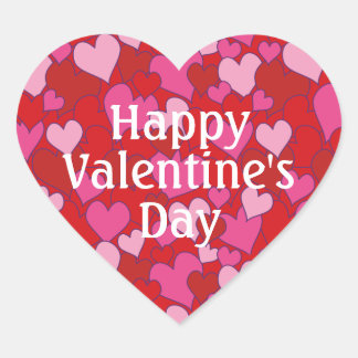 Autocollant Joyeuse Saint-Valentin motif cœur
