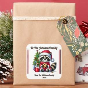 Autocollant Joyeux et Coloré pour Cadeaux de Noël