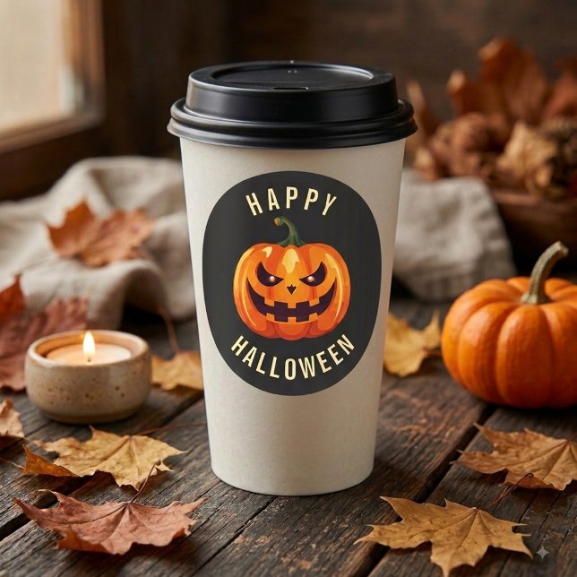 Autocollant Joyeux Halloween - Citrouille Fantomat (Créateur téléchargé)