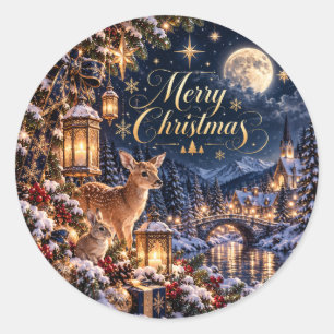 Autocollant Joyeux Noël au pays des merveilles de