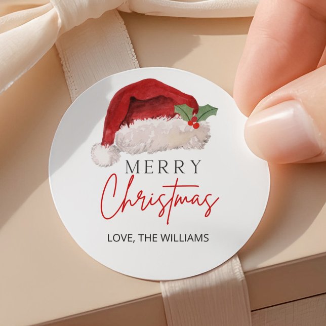Autocollant Joyeux Noël, Chapeau de Noël Gui  (Créateur téléchargé)