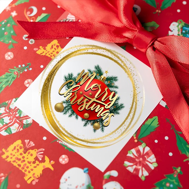 Autocollant Joyeux Noël Doré (Créateur téléchargé)