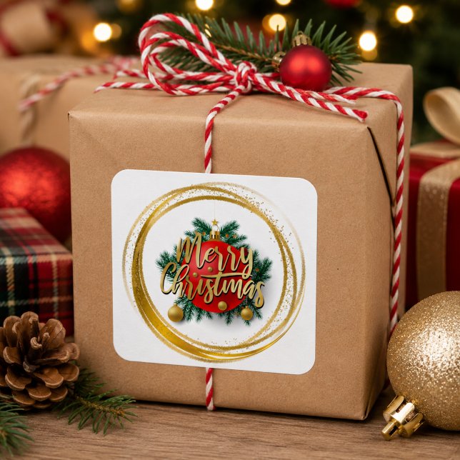 Autocollant Joyeux Noël Doré (Créateur téléchargé)