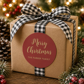 Autocollant Joyeux Noël | Écriture manuscrite doré