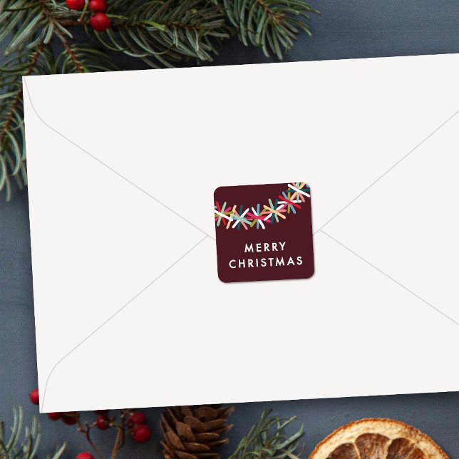 Autocollant Joyeux Noël Guirlande de Paillettes Co (Créateur téléchargé)