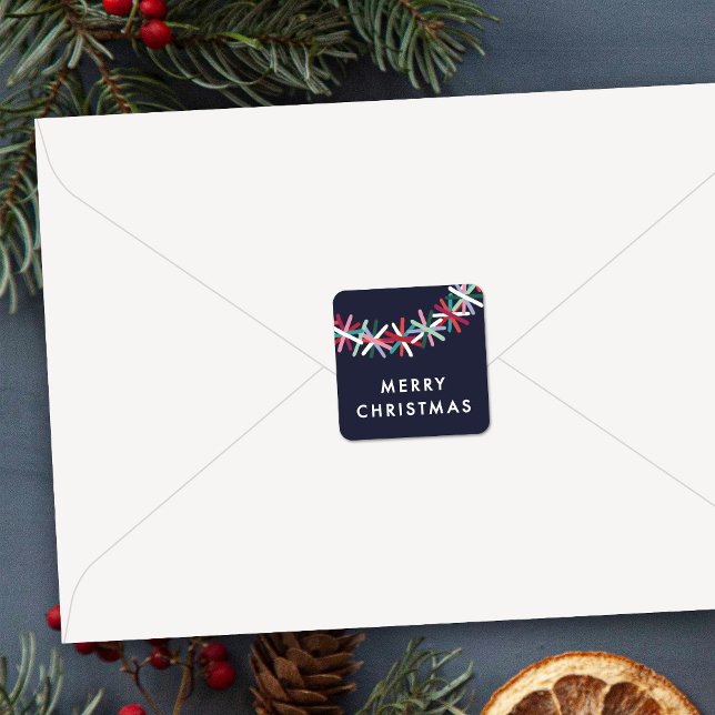 Autocollant Joyeux Noël Guirlande de Paillettes Co (Créateur téléchargé)