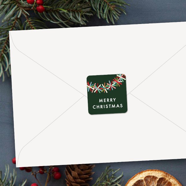 Autocollant Joyeux Noël Guirlande de Ruban de Noël (Créateur téléchargé)