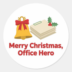 Autocollant Joyeux Noël Héros du Bureau