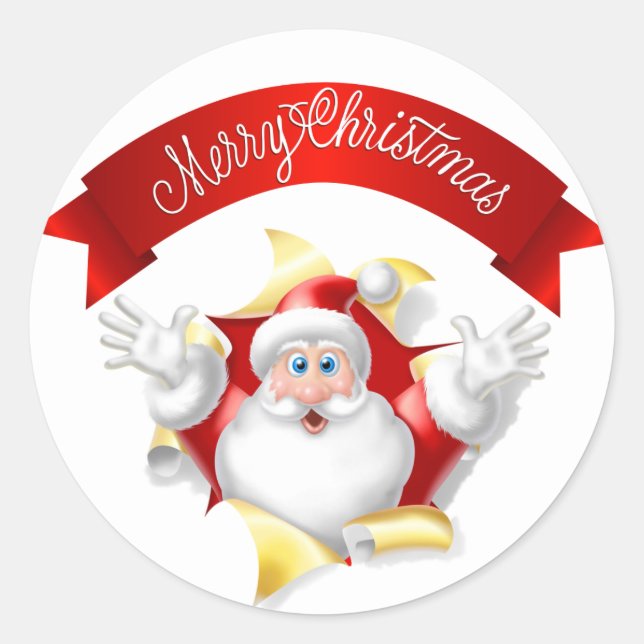 Autocollant Joyeux Noël Père Noël (Devant)
