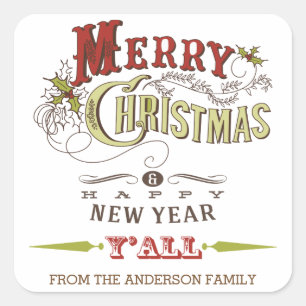 Autocollant Joyeux Noël Y'All