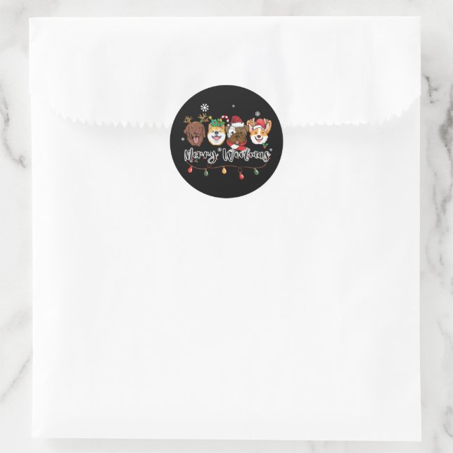 Autocollant Joyeux Woofmas (Sac)