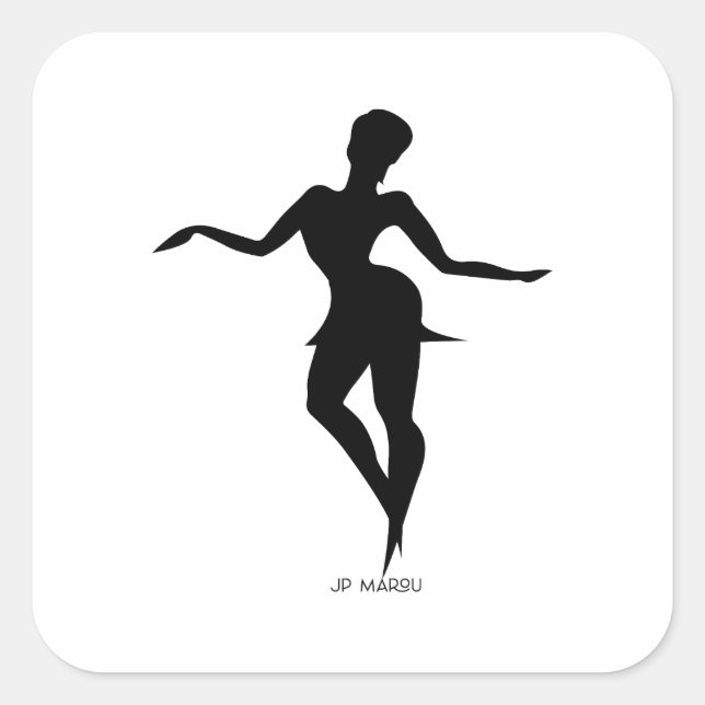 Autocollant JP MAROU Activewear | Logo de danse et (Devant)