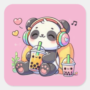 Autocollant Kawaii Panda Mignon de 3 Pouces – Sain