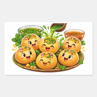 Autocollant Kawaii Pani Puri, Nourriture de rue in