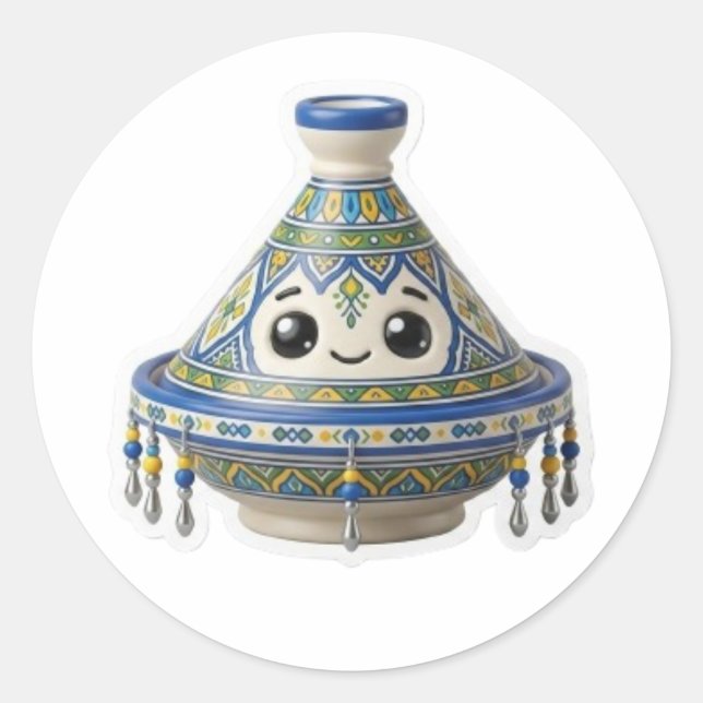 Autocollant Kawaii Tajine Marocain Mignon (Devant)