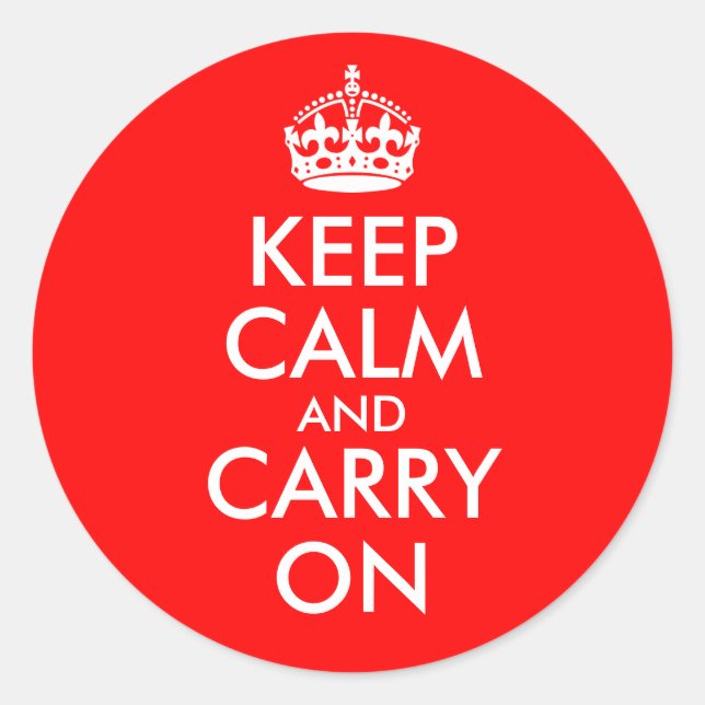 Autocollant Keep Calm and Carry On (Devant)