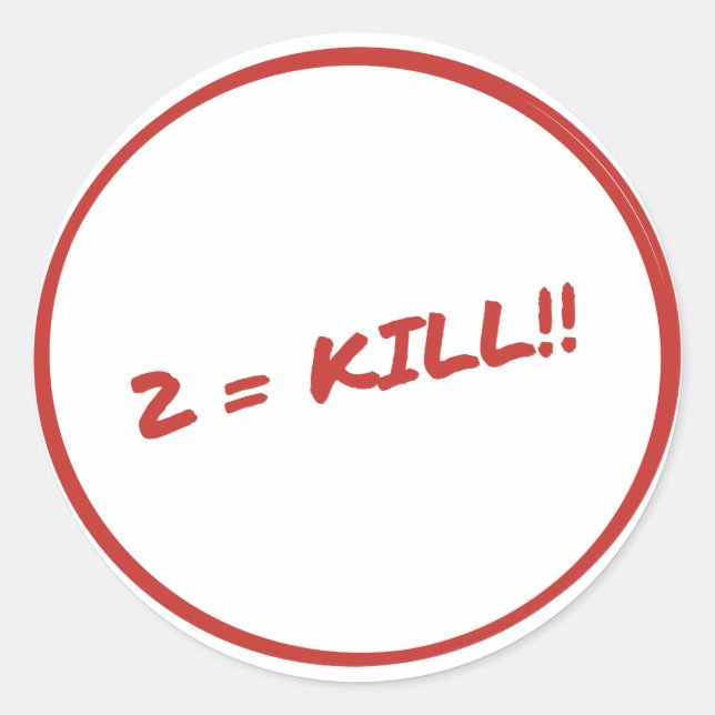 Autocollant Killer 2s 2 Égale Kill (Devant)