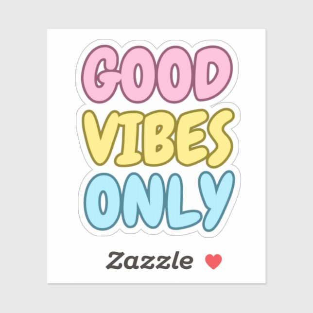 Autocollant Kiss-Cut Good Vibes Only (Feuille)