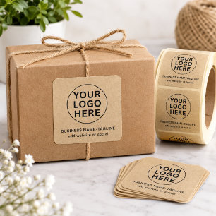 Autocollant Kraft Rustique l Logo de Marque Promot