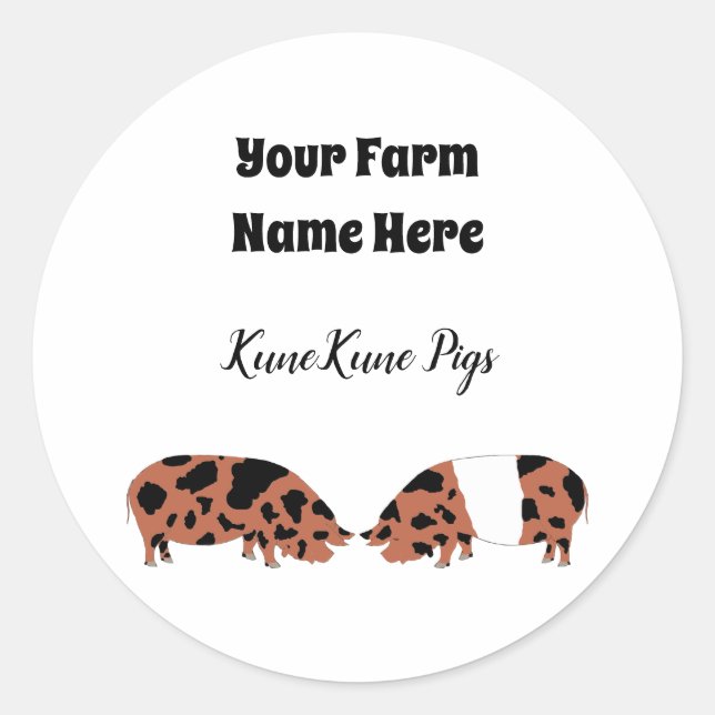 Autocollant KuneKune personnalisé (Devant)