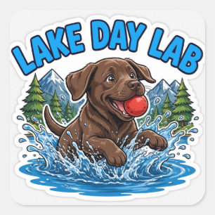 Autocollant Lac Jour Lab — Labrador Chocolat Lac B