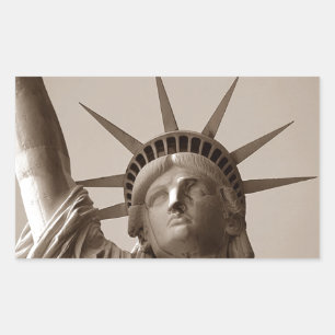 Autocollant Lady Liberty Island USA Sepia Statue D
