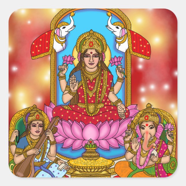 Autocollant Lakshmi Ganesh (Devant)